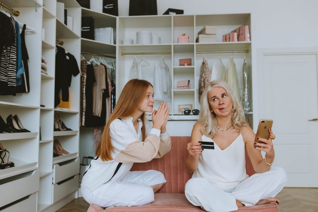 granda and granddaughter online shopping 